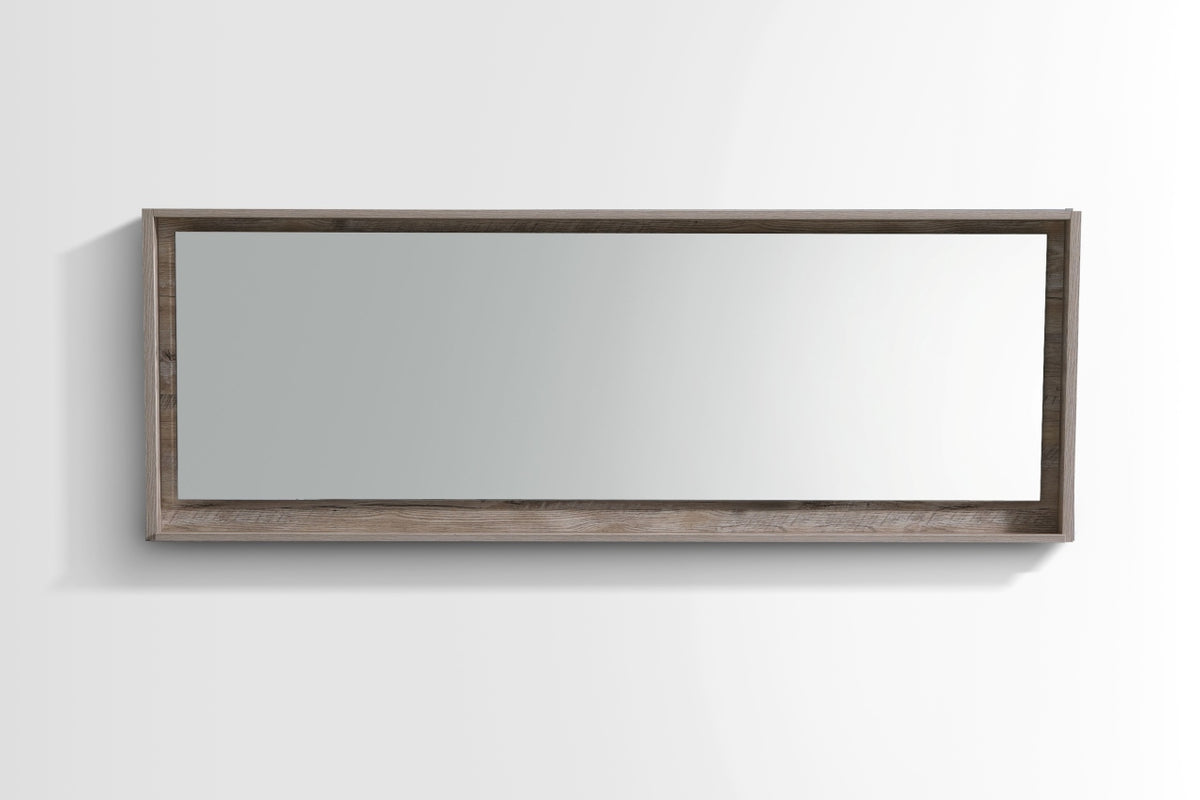 Kube Bath Bliss 80" Framed Mirror With Shelve - Nature Wood (KB80NW-M) view 2