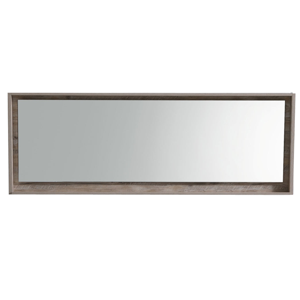Kube Bath Bliss 80" Framed Mirror With Shelve - Nature Wood (KB80NW-M)