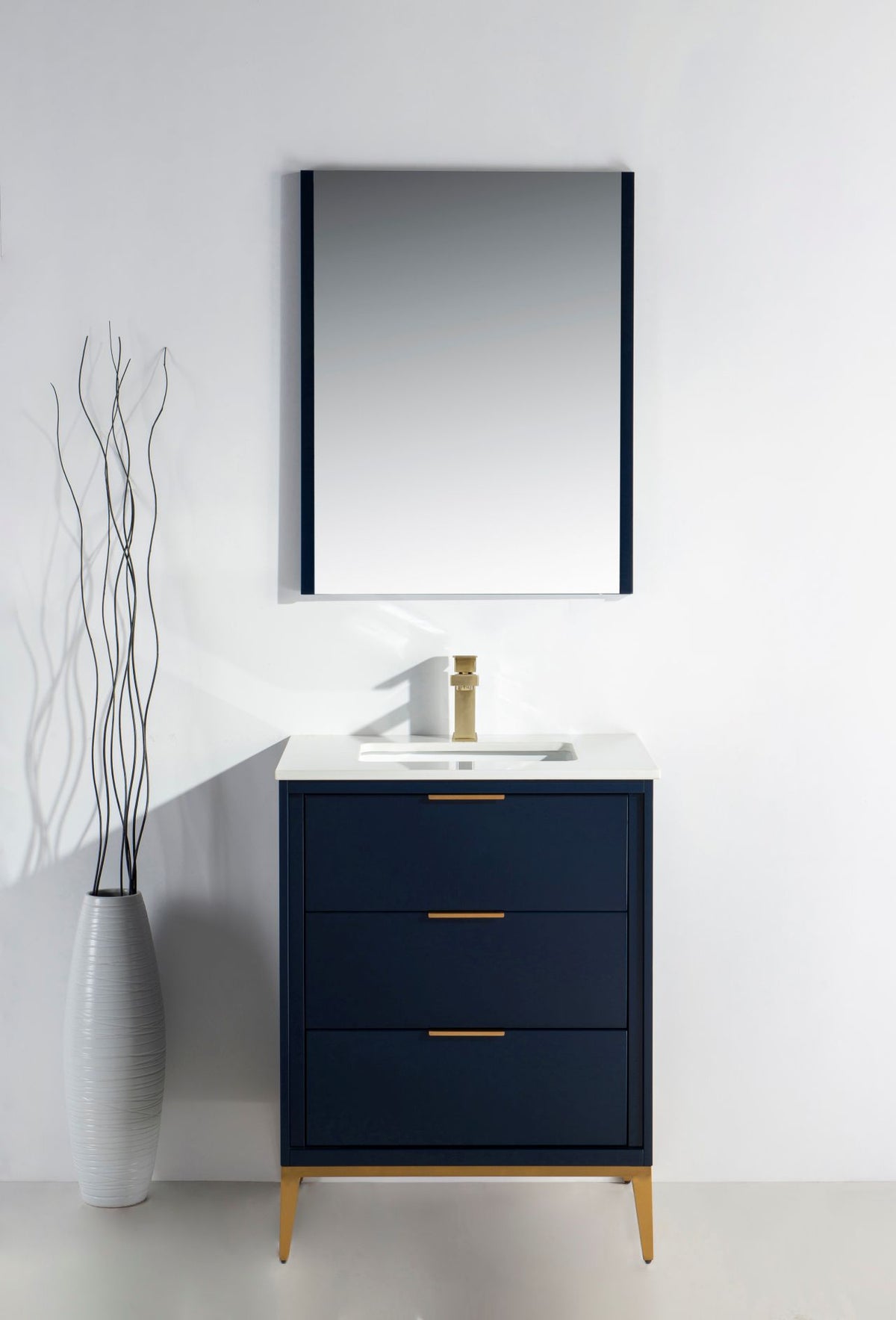Kube Bath Divani 24'' Vanity W/ Quartz Counter Top (Back Splash Free) - Navy Blue (KD9924-BLUE) view 6
