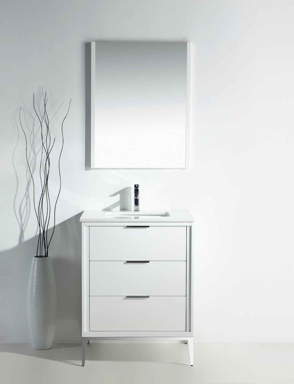 Kube Bath Divani 24'' Vanity W/ Quartz Counter Top (Back Splash Free) - Gloss White (KD9924-GW) view 5