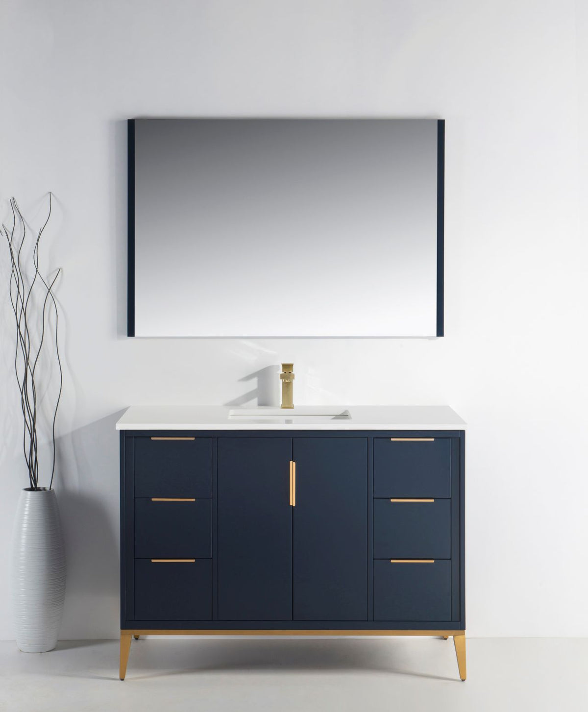 Kube Bath Divani 48'' Vanity W/ Quartz Counter Top (Back Splash Free) - Navy Blue (KD9948-BLUE) view 10