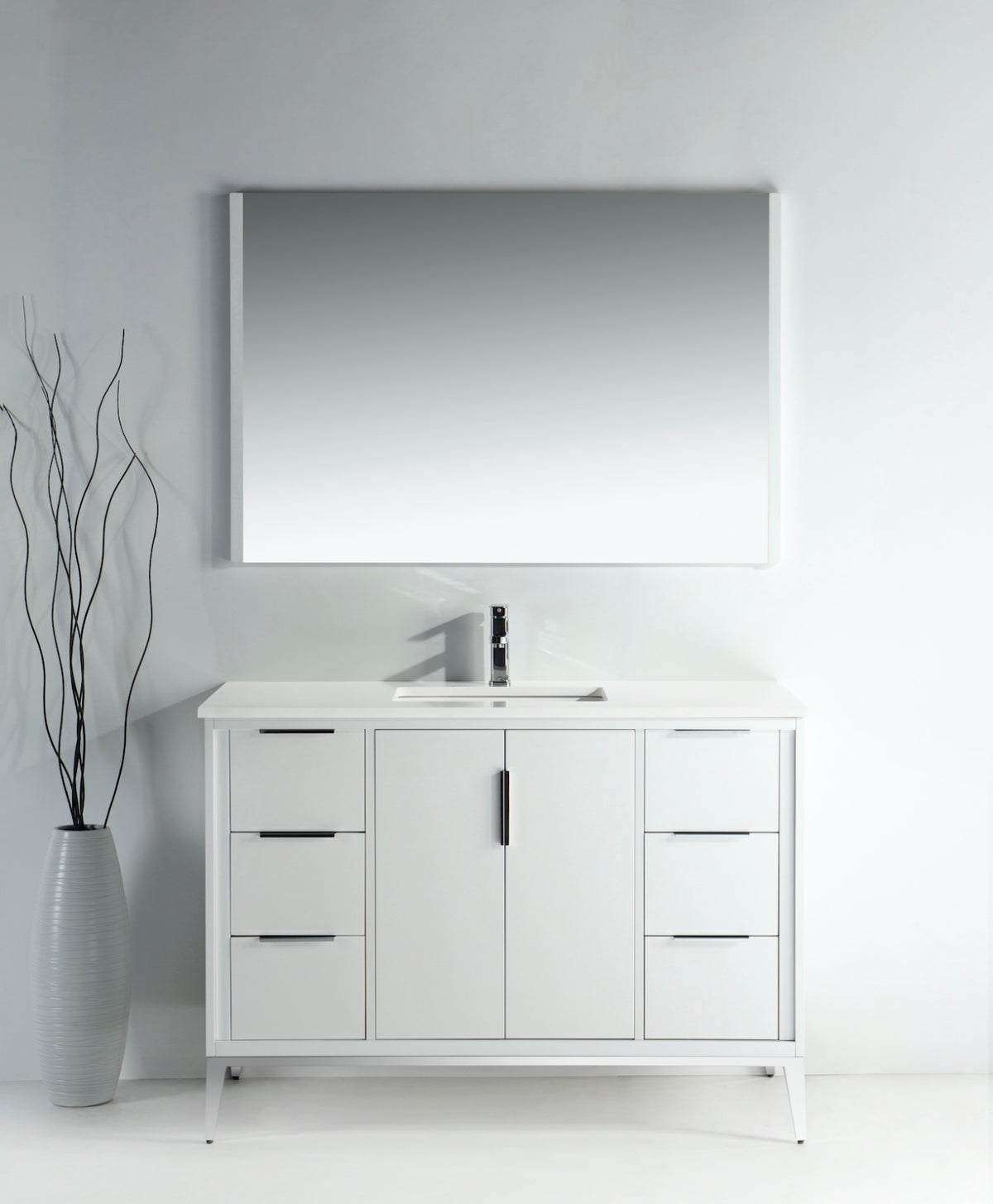 Kube Bath Divani 48'' Vanity W/ Quartz Counter Top (Back Splash Free) - Gloss White (KD9948-GW) view 3
