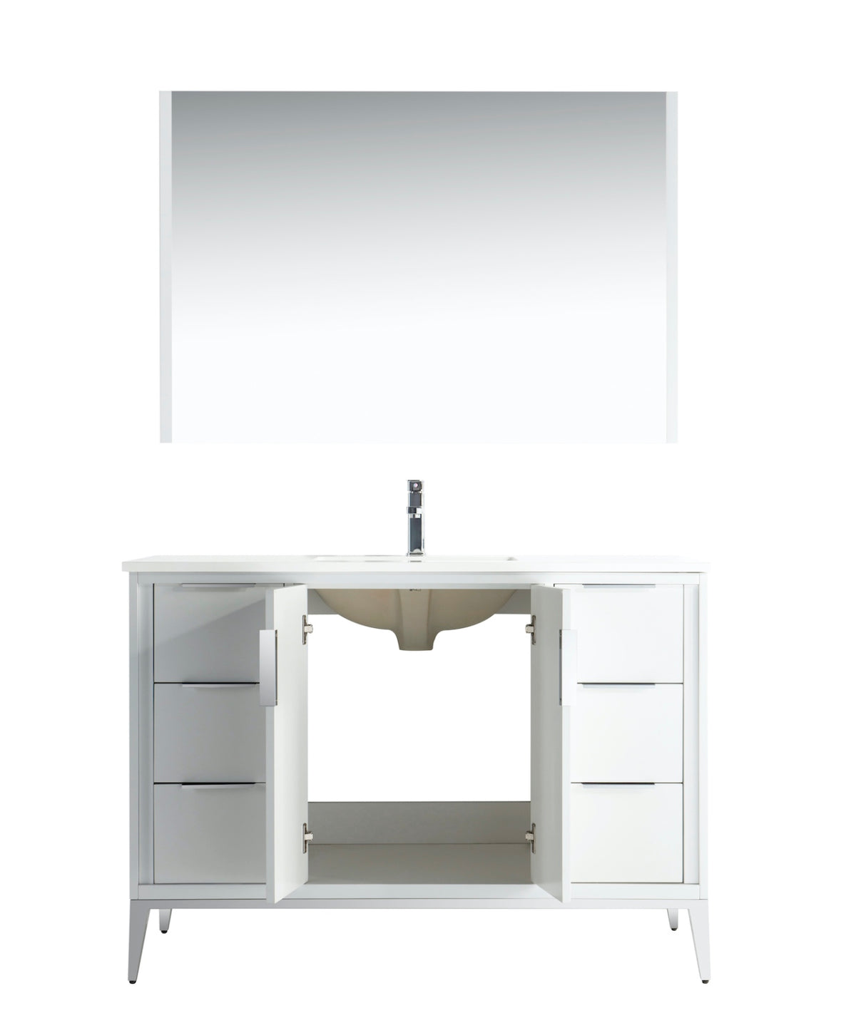 Kube Bath Divani 48'' Vanity W/ Quartz Counter Top (Back Splash Free) - Gloss White (KD9948-GW) view 4