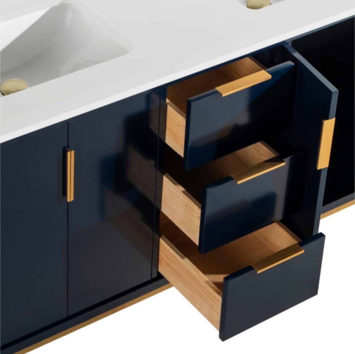 Kube Bath Divani 60'' Vanity W/ Quartz Counter Top (Back Splash Free) - Navy Blue (KD9960-BLUE) view 4