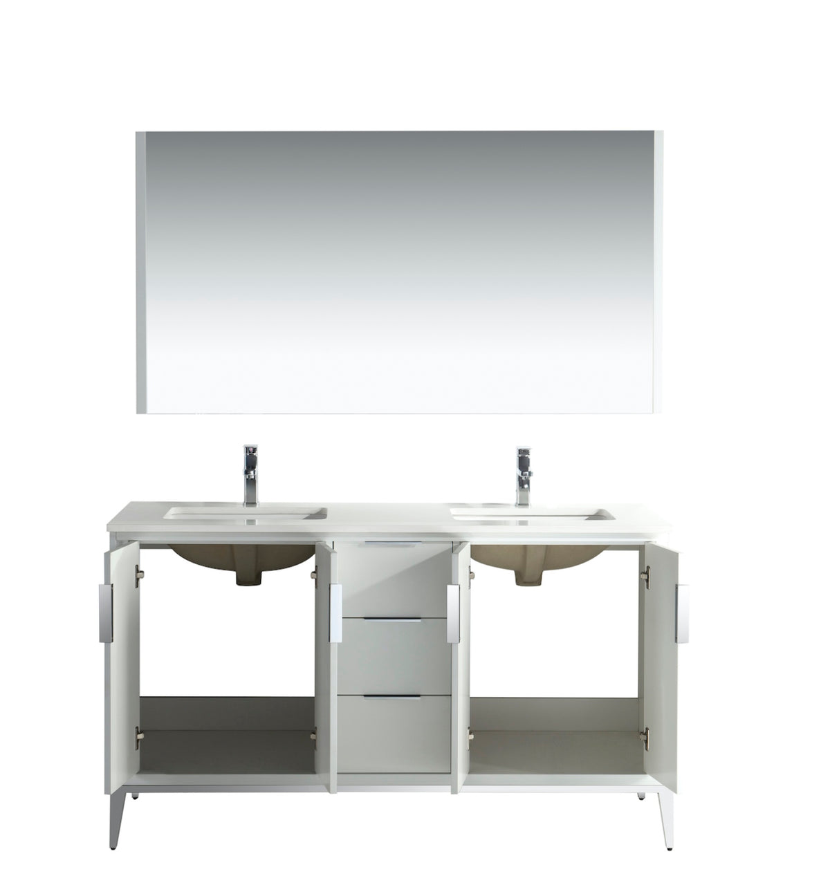 Kube Bath Divani 60'' Vanity W/ Quartz Counter Top (Back Splash Free) - Gloss White (KD9960-GW) view 5