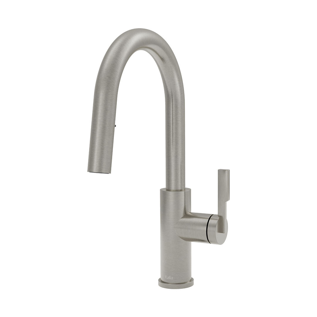 Kalia FORGE Type-R BAR Single Handle Kitchen Faucet Pull-Down Dual Spray KF2273 Stainless PVD