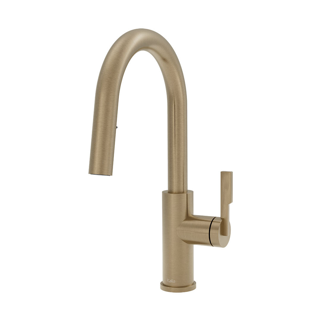 Kalia FORGE Type-R BAR Single Handle Kitchen Faucet Pull-Down Dual Spray KF2273 Soft Bronze