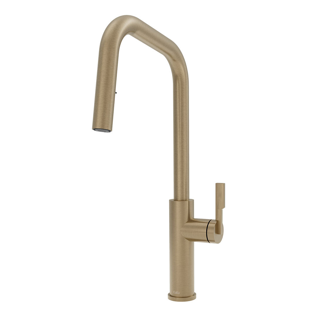 Kalia FORGE Type-S Single Handle Kitchen Faucet Pull-Down Dual Spray KF2276 Soft Bronze