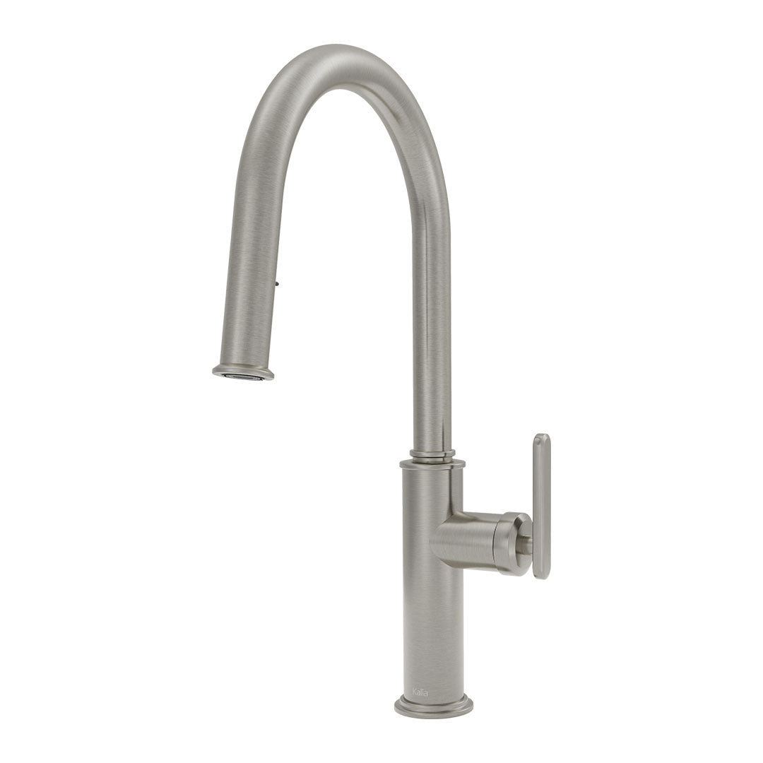 Kalia FORGE Type-T Single Handle Kitchen Faucet Pull-Down Dual Spray KF2277 Stainless PVD