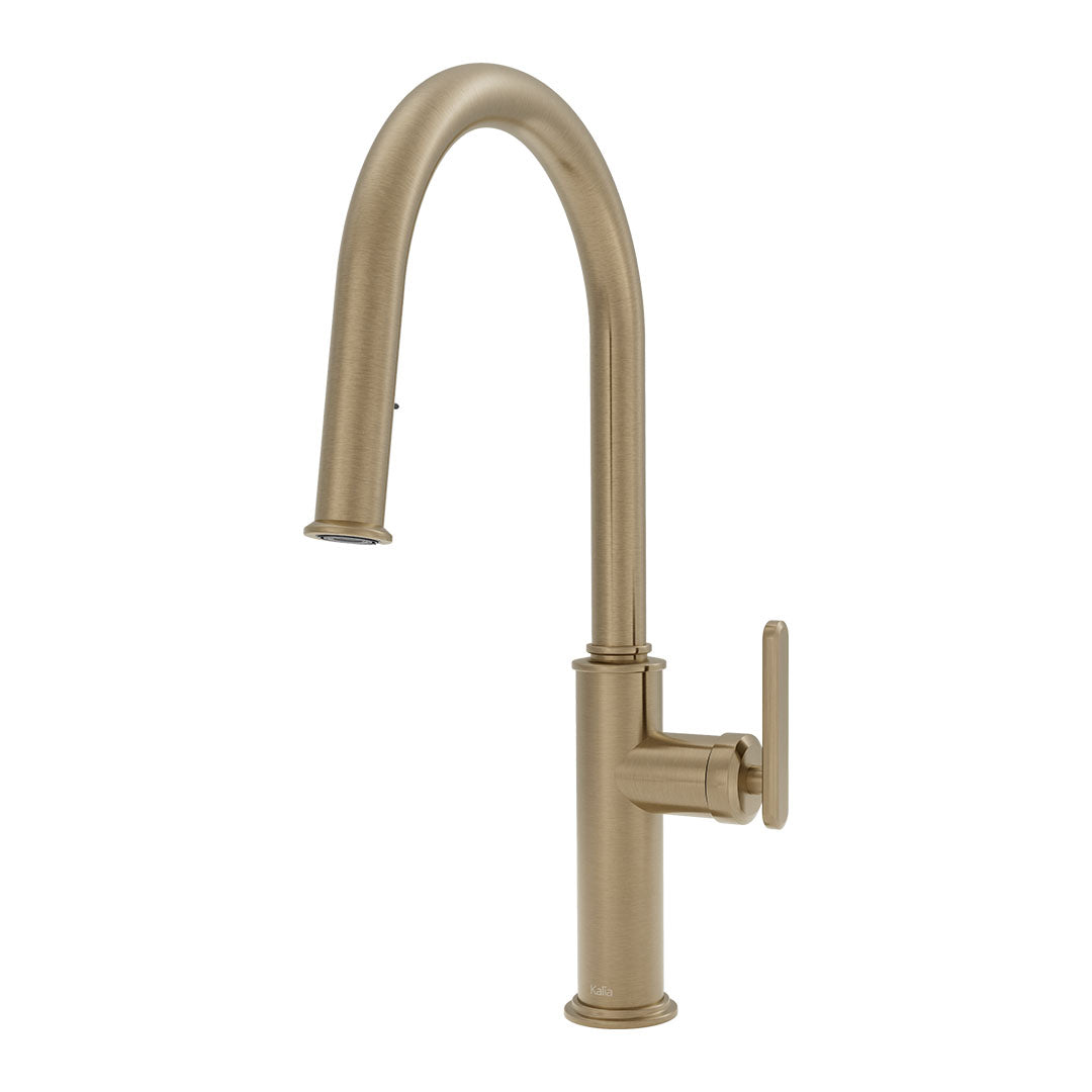 Kalia FORGE Type-T Single Handle Kitchen Faucet Pull-Down Dual Spray KF2277 Soft Bronze