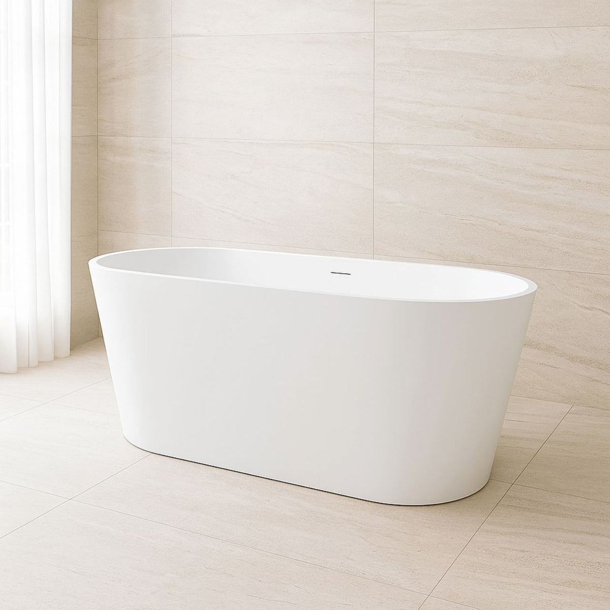 Kube Ovale 59'' Free Standing Bathtub - White (KFST1459) view 4