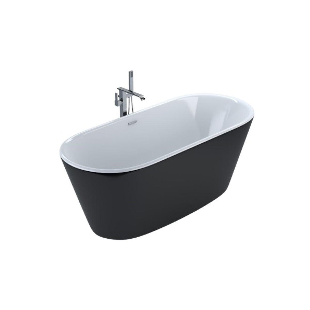 Kube Ovale 59'' Free Standing Bathtub - Black (KFST1459-BK) view 2