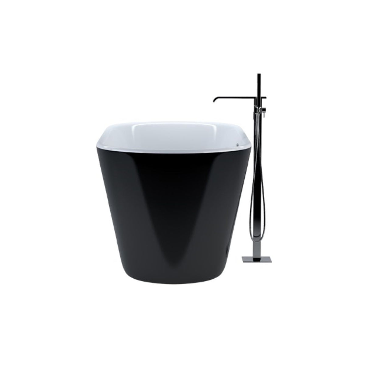 Kube Ovale 59'' Free Standing Bathtub - Black (KFST1459-BK) view 3