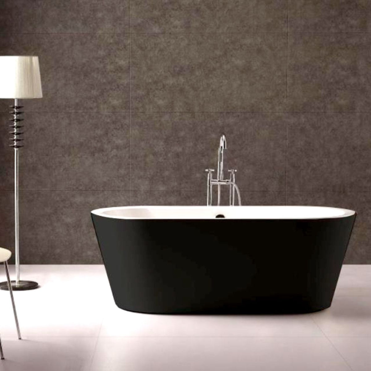 Kube Ovale 59'' Free Standing Bathtub - Black (KFST1459-BK) view 7