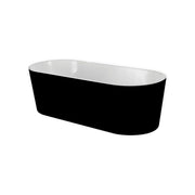 Kube Ovale 67'' White Free Standing Bathtub-Black - Black (KFST1467-BK)