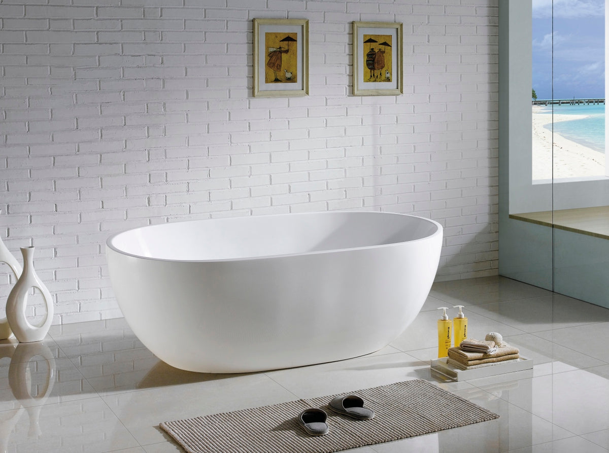Kube VERNICE 67" Free Standing Bathtub - White (KFST4967) view 3