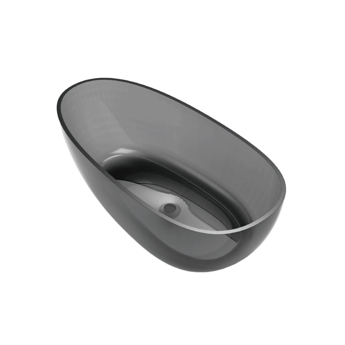 Kube 59'' Crystal Resin Free Standing Bathtub - Black Crystal (KFST8860)