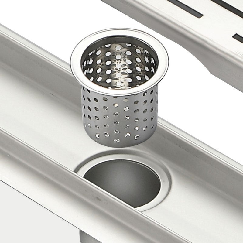 Kube 47.25" Linear Drain with Linear Grate - Stainless Steel (KLD48LINEAR) view 4