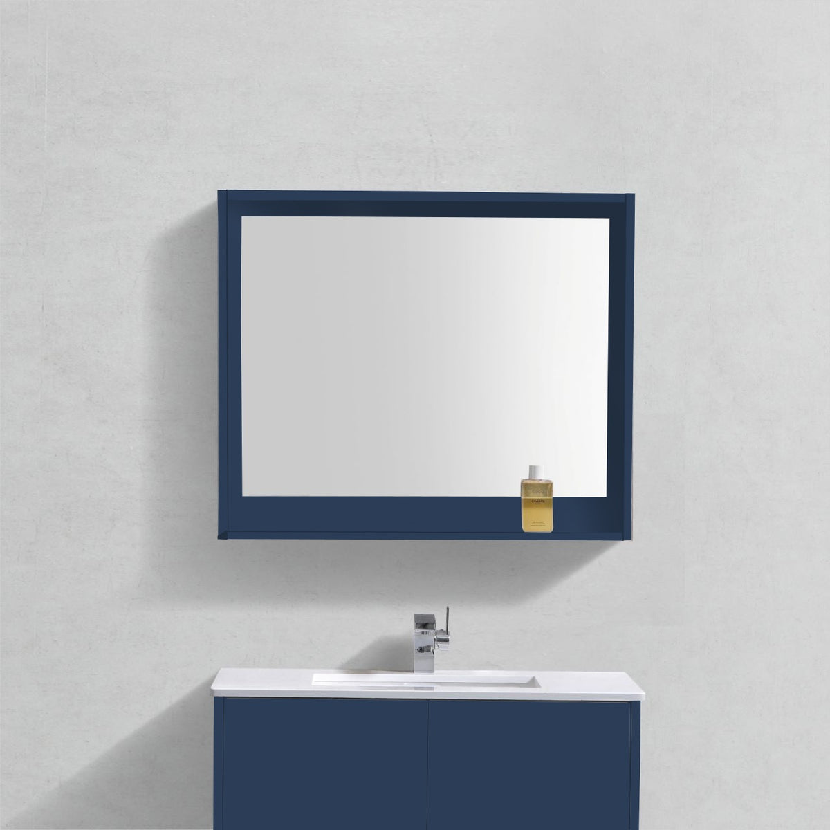 Kube Bath Bosco 40" Framed Mirror With Shelve - Navy Blue (KB40VBE-M) view 2