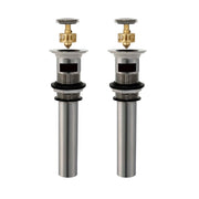 Stylish Pop-Up Bathroom Sink Drains Set with Overflow Brushed Nickel D-700B2