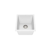 Kalia BACIA 15 Granistone Bar Sink 15'' with Drain for Undermount or Drop-In Installation Sand White KS2118-310