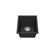 Kalia BACIA 15 Granistone Bar Sink 15'' with Drain for Undermount or Drop-In Installation Onyx Black KS2118-320