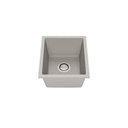 Kalia BACIA 15 Granistone Bar Sink 15'' with Drain for Undermount or Drop-In Installation Pebble Gray KS2118-330