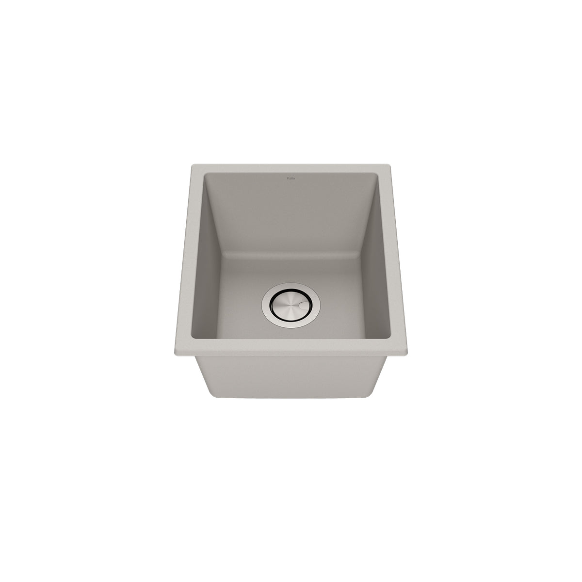 Kalia BACIA 15 Granistone Bar Sink 15'' with Drain for Undermount or Drop-In Installation Pebble Gray KS2118-330