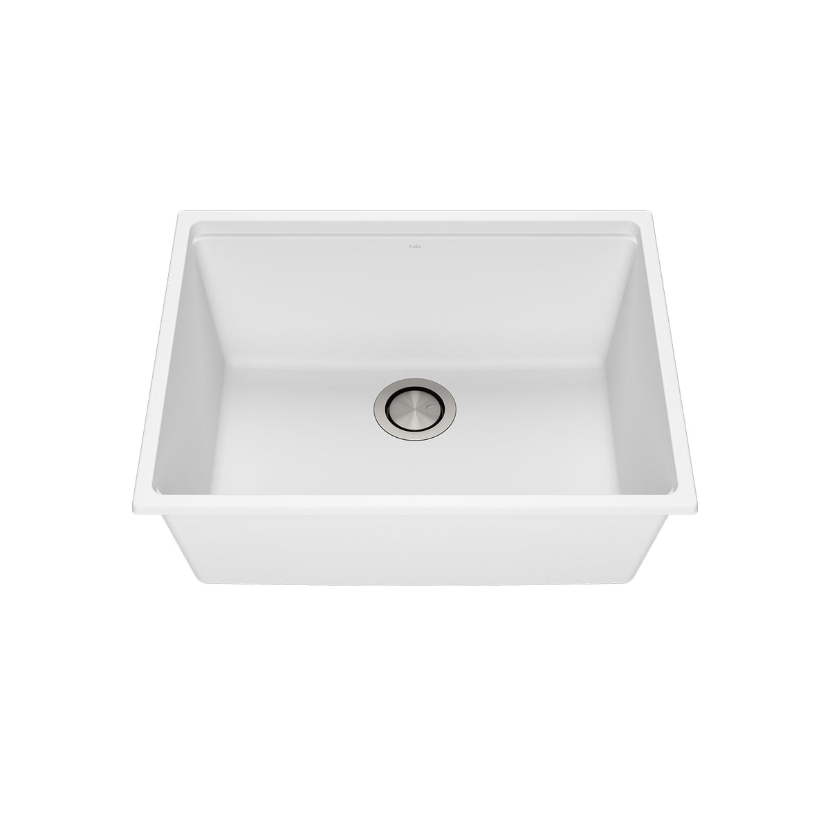 Kalia BACIA 25 Granistone Single Bowl Kitchen Sink 25'' with Drain and Silicone Mat for Undermount Installation Sand White KS2120-310