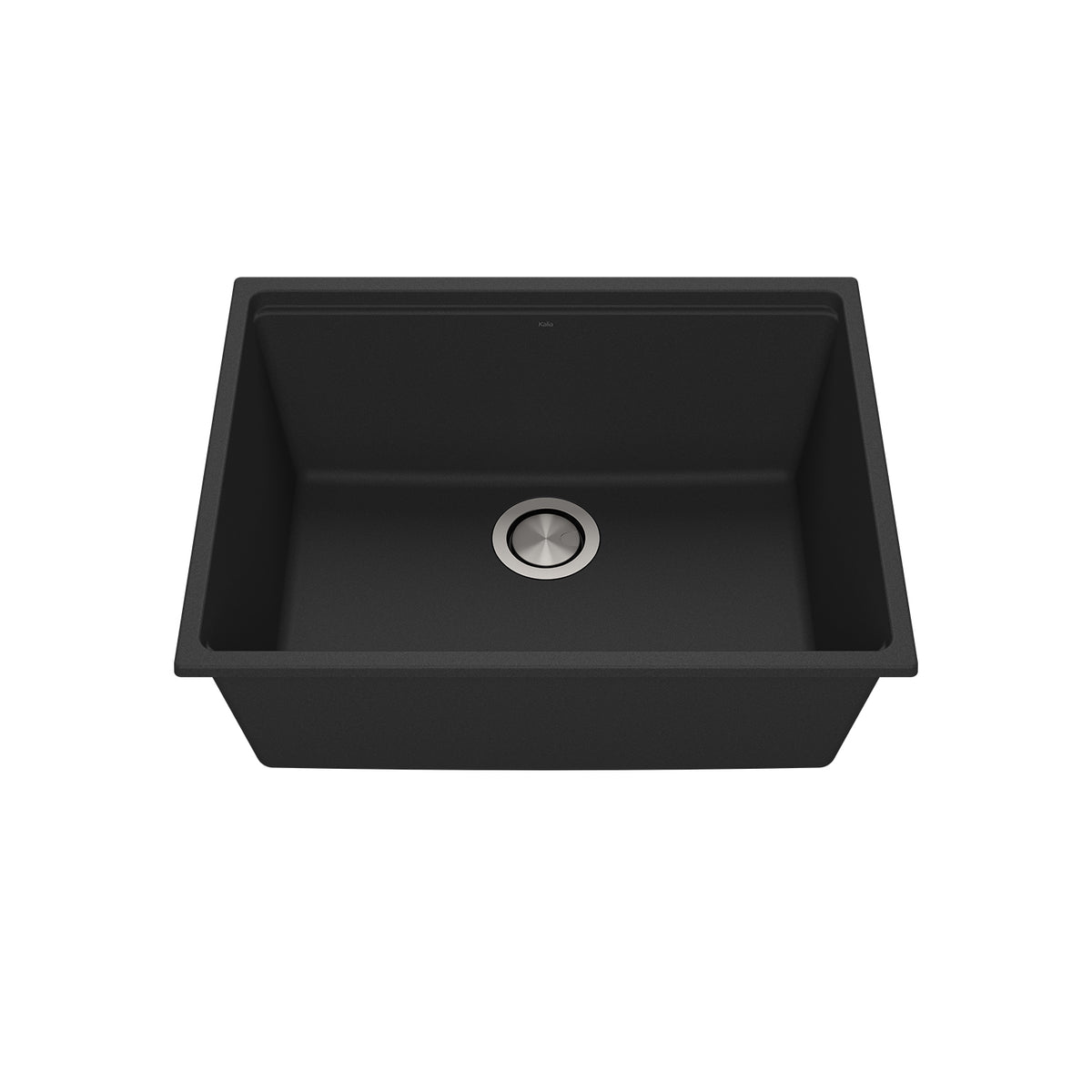 Kalia BACIA 25 Granistone Single Bowl Kitchen Sink 25'' with Drain and Silicone Mat for Undermount Installation Onyx Black KS2120-320