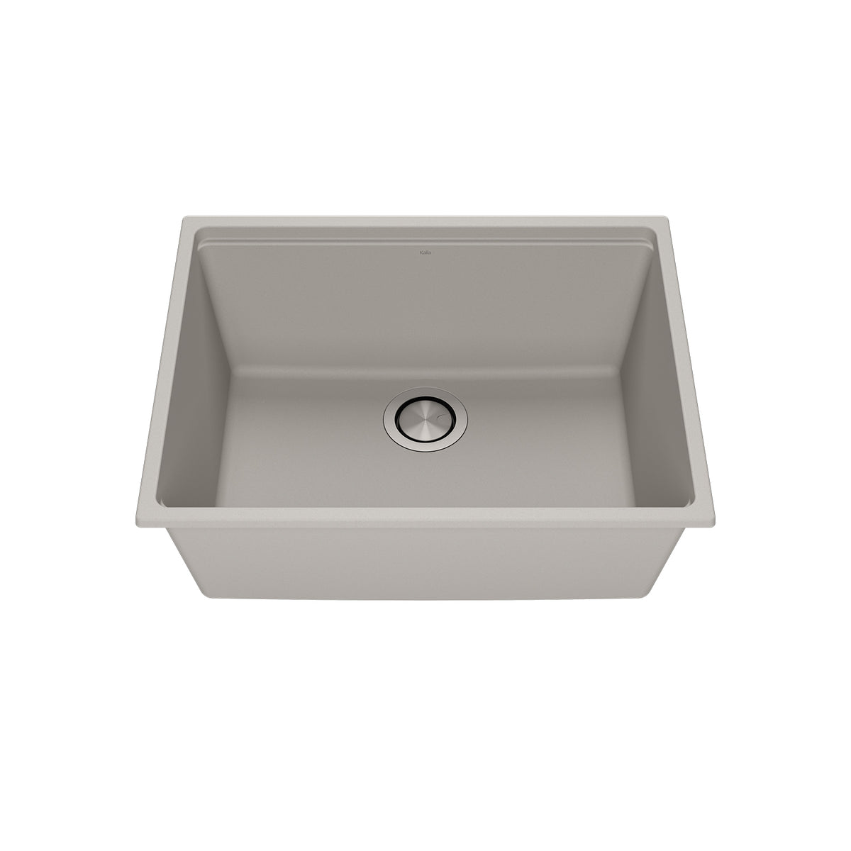 Kalia BACIA 25 Granistone Single Bowl Kitchen Sink 25'' with Drain and Silicone Mat for Undermount Installation Pebble Gray KS2120-330
