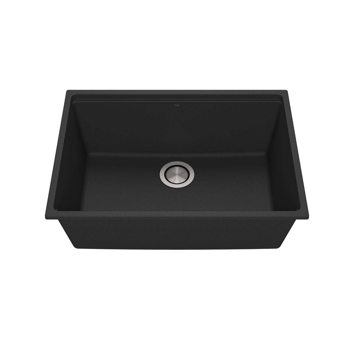 Kalia BACIA 27 Granistone Single Bowl Kitchen Sink 27'' with Drain and Silicone Mat for Undermount Installation Onyx Black KS2121-320