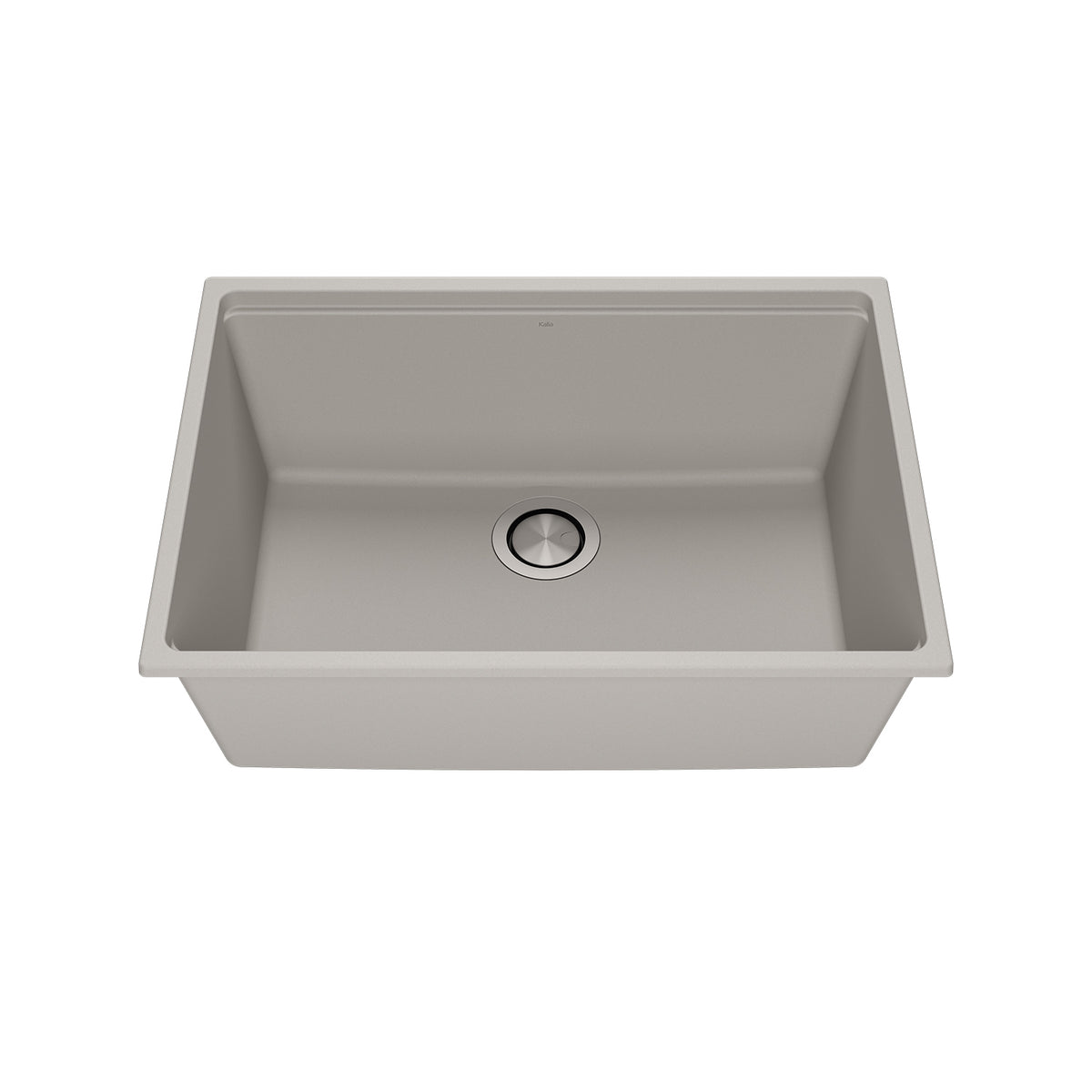 Kalia BACIA 27 Granistone Single Bowl Kitchen Sink 27'' with Drain and Silicone Mat for Undermount Installation Pebble Gray KS2121-330