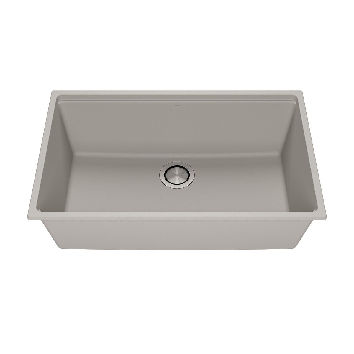 Kalia BACIA 31 Granistone Single Bowl Kitchen Sink 31'' with Drain and Silicone Mat for Undermount Installation Pebble Gray KS2122-330