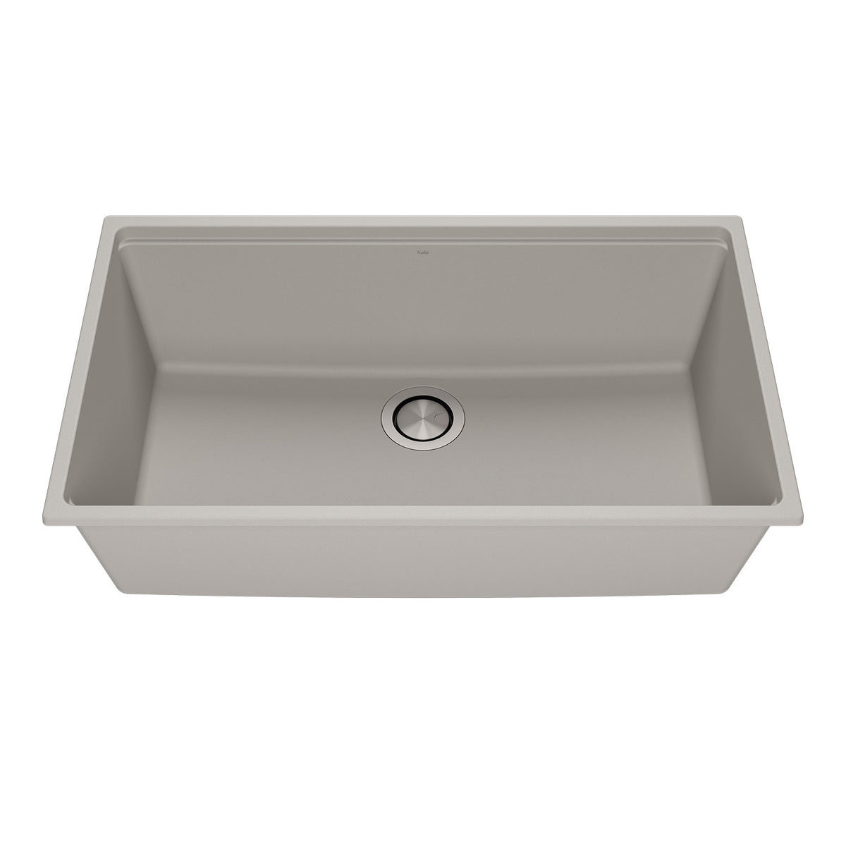 Kalia BACIA 33 Granistone Single Bowl Kitchen Sink 33'' with Drain and Silicone Mat for Undermount Installation Pebble Gray KS2125-330