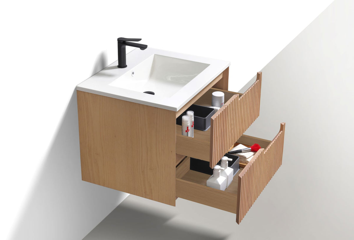 Kube Bath FIORE 24'' Wall Mount Cabinet - Oak Wood - Oakwood (KSW24-OAKWOOD) view 5