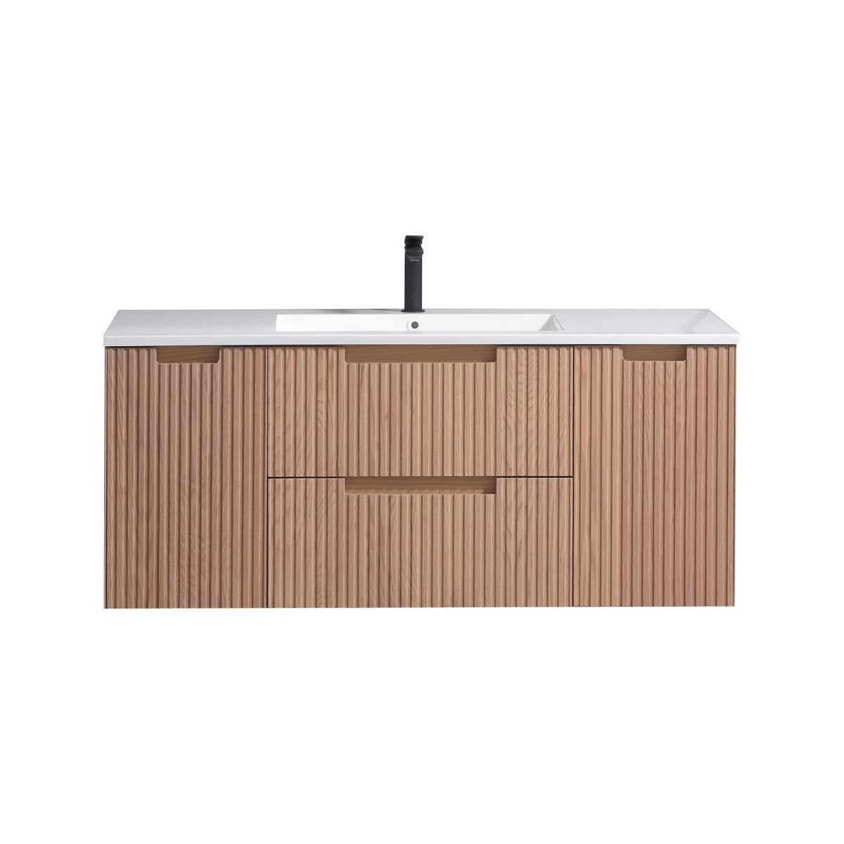 Kube Bath FIORE 48'' Single Sink Wall Mount Cabinet - Oak Wood - Oakwood (KSW48S-OAKWOOD)