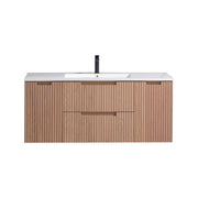 Kube Bath FIORE 48'' Single Sink Wall Mount Cabinet - Oak Wood - Oakwood (KSW48S-OAKWOOD)
