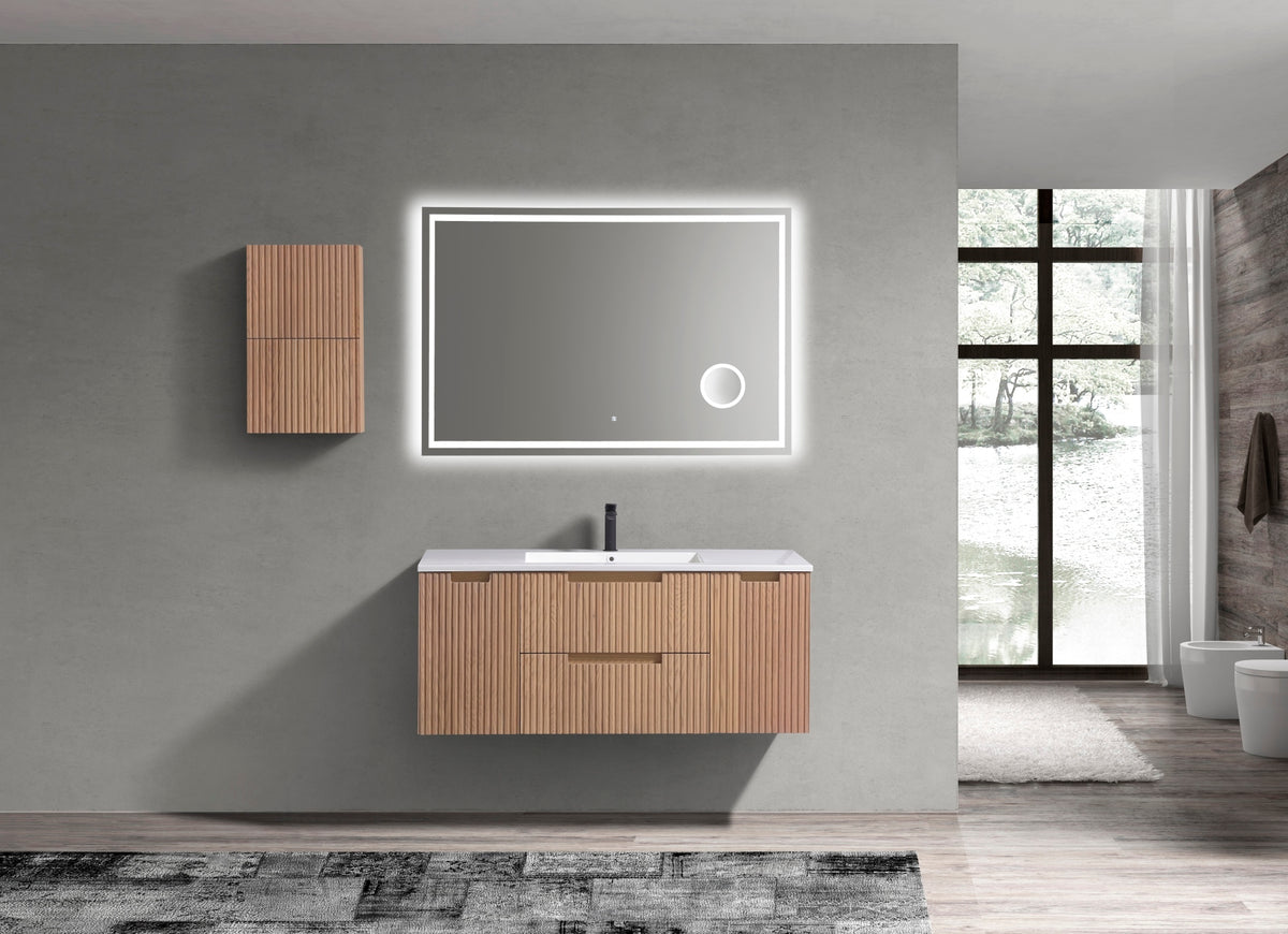 Kube Bath FIORE 48'' Single Sink Wall Mount Cabinet - Oak Wood - Oakwood (KSW48S-OAKWOOD) view 7