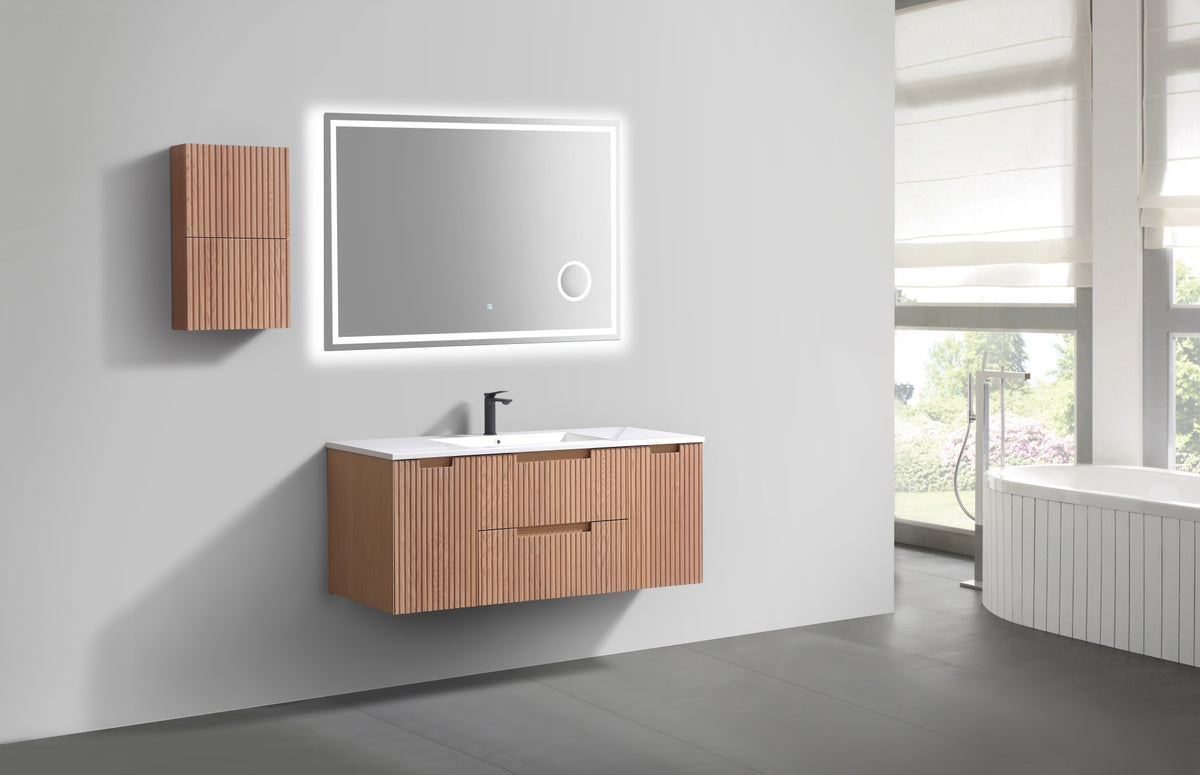 Kube Bath Bliss 14" Wide by 24" High Linen Side Cabinet With One Door - Oakwood (ALT24-OAKWOOD) view 5
