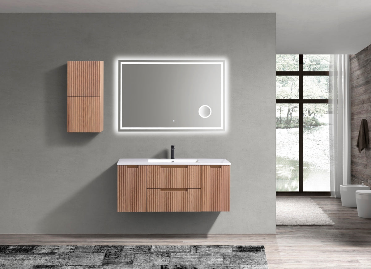 Kube Bath FIORE 48'' Single Sink Wall Mount Cabinet - Oak Wood - Oakwood (KSW48S-OAKWOOD) view 9