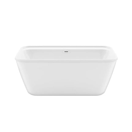 Kai 58 x 32 AcrylX Freestanding Center Drain Bathtub in White with White Skirt - Plumbing Market