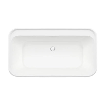 Kai 58 x 32 AcrylX Freestanding Center Drain Bathtub in White with White Skirt - Plumbing Market