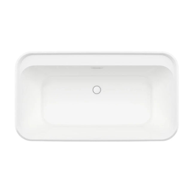 Kai 58 x 32 AcrylX Freestanding Center Drain Bathtub in White with White Skirt - Plumbing Market