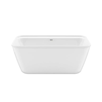 Kai 58 x 32 AcrylX Freestanding Center Drain Bathtub in White with White Skirt - Plumbing Market