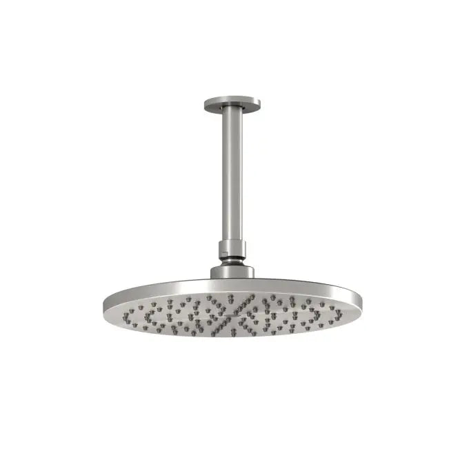 Kalia 220mm (8 ⅝'') Rainhead and Vertical Ceiling Arm Pure Nickel PVD BF1634-125 - Plumbing Market