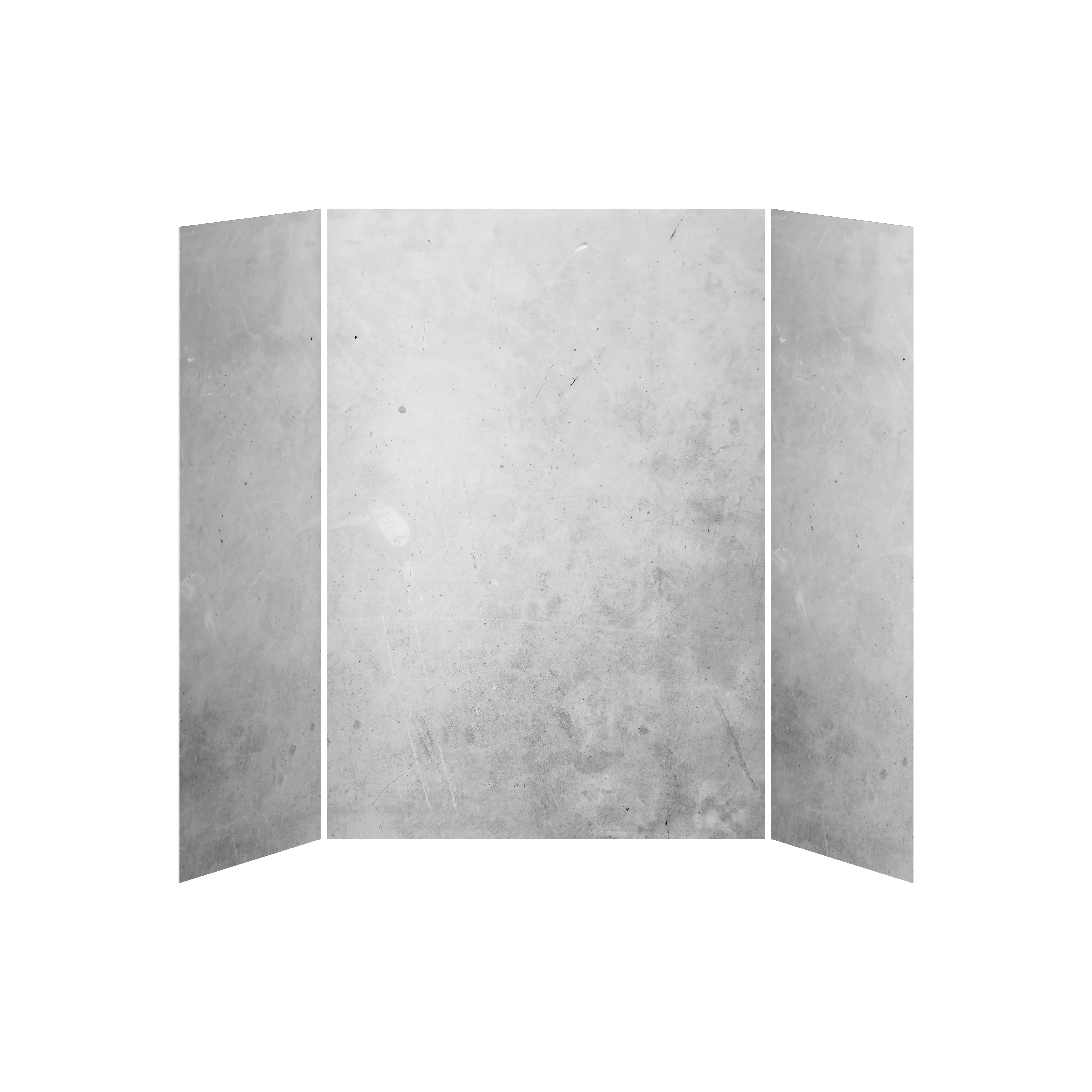 Kalia 32x60x32 Concrete #200  60x32 3-Panel Shower Wall Kit for Alcove Installation - Concrete #200 Gloss WA2012-200-001 - Plumbing Market