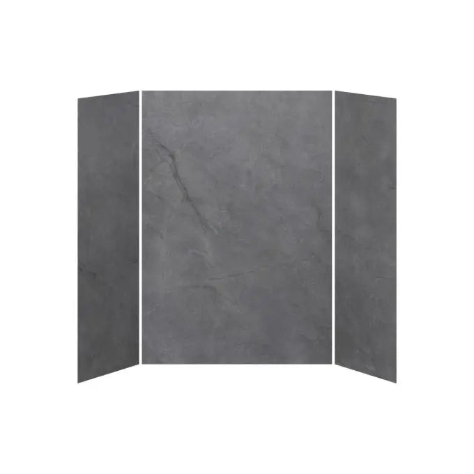 Kalia 32x60x32 Concrete #210  60x32 3-Panel Shower Wall Kit for Alcove Installation - Concrete #210 Matte WA2012-210-002 - Plumbing Market