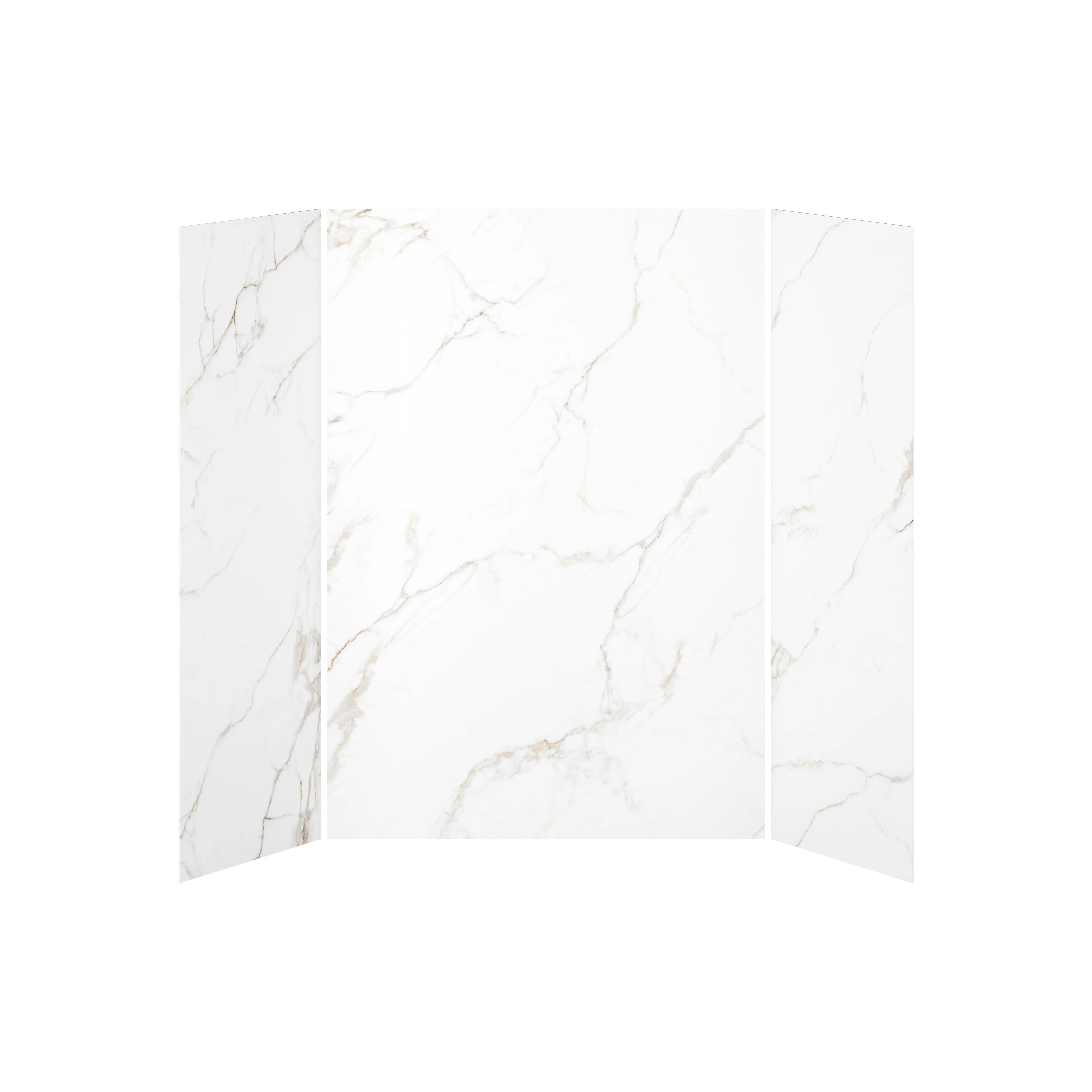 Kalia 32x60x32 Gold Minerals #510   60x32 3-Panel Shower Wall Kit for Alcove Installation - Gold Minerals #510 Gloss WA2012-510-001 - Plumbing Market