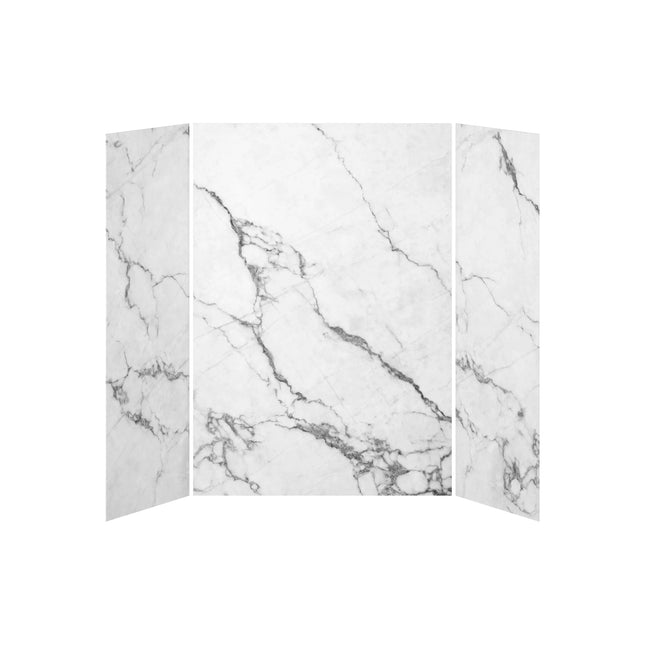Kalia 32x60x32 Minerals #500  60x32 3-Panel Shower Wall Kit for Alcove Installation - Minerals #500 Gloss WA2012-500-001 - Plumbing Market